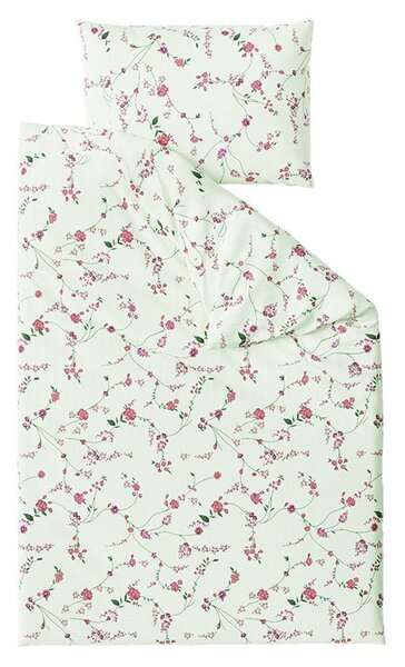 Krepové obliečky FLORAL CREAM svetlo zelené Rozmer obliečky: 70 x 90 cm | 140 x 200 cm
