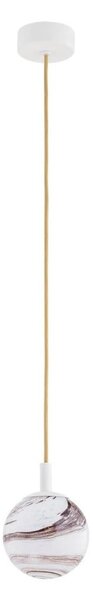 Argon 8451 - Luster na lanku ALMIROS 1xE14/7W/230V pr. 12 cm alabaster biela/zlatá
