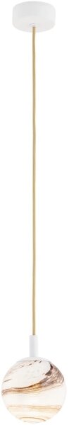 Argon 8451 - Luster na lanku ALMIROS 1xE14/7W/230V pr. 12 cm alabaster biela/zlatá