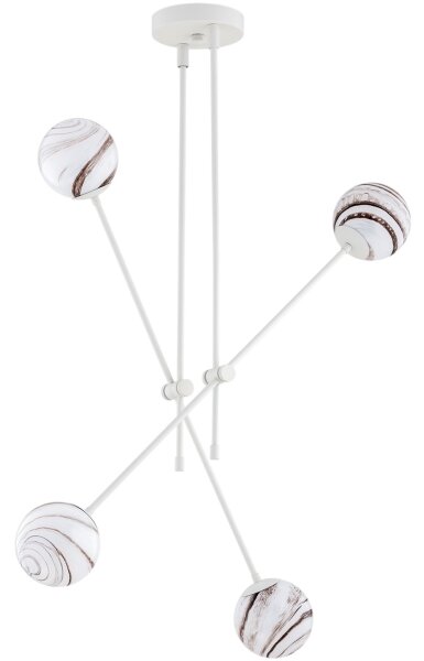 Argon 1841 - Luster na tyči ABSOS 4xE14/7W/230V alabaster biela