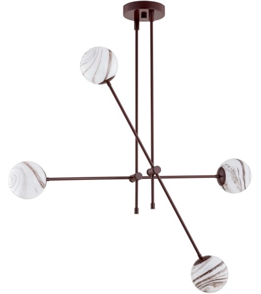 Argon 1842 - Luster na tyči ABSOS 4xE14/7W/230V alabaster hnedá
