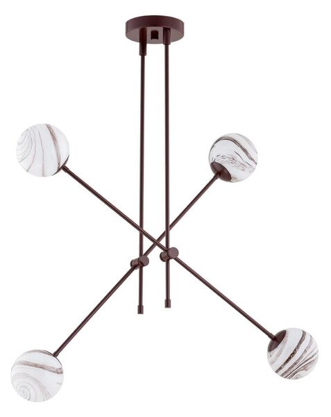 Argon 1842 - Luster na tyči ABSOS 4xE14/7W/230V alabaster hnedá