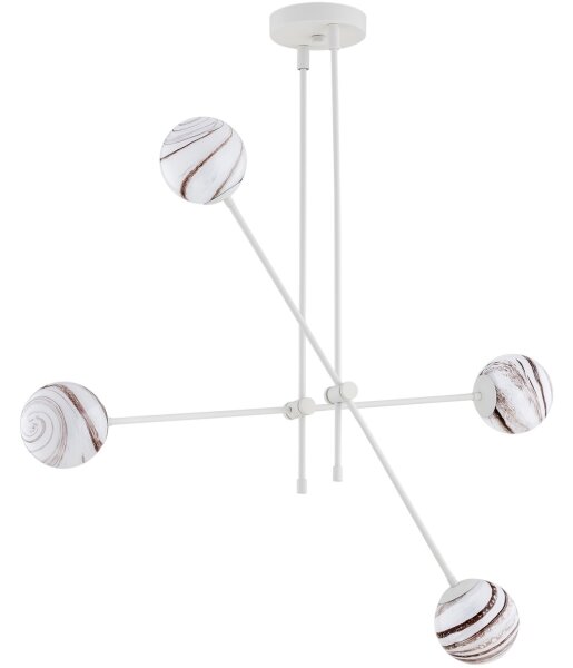 Argon 1841 - Luster na tyči ABSOS 4xE14/7W/230V alabaster biela