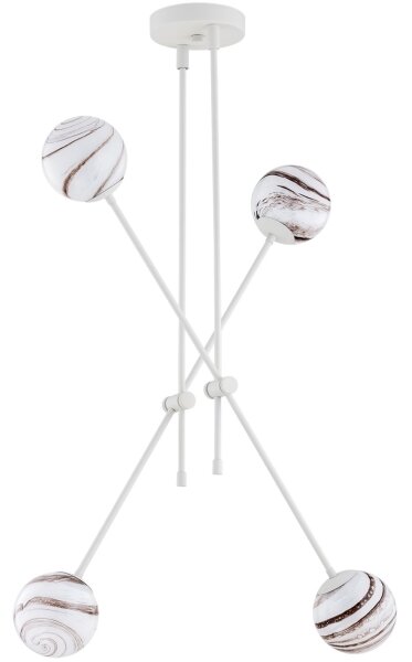 Argon 1841 - Luster na tyči ABSOS 4xE14/7W/230V alabaster biela