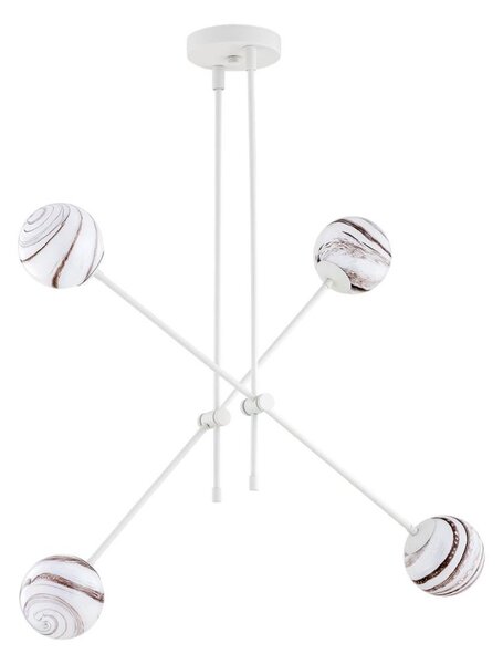Argon 1841 - Luster na tyči ABSOS 4xE14/7W/230V alabaster biela