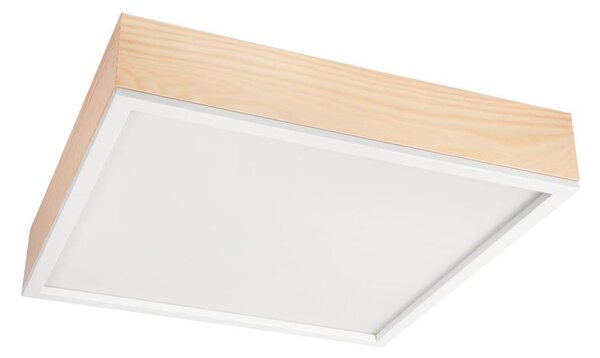 Stropné svietidlo NATURAL SQUARE 4xE27/15W/230V 48x48 cm borovica/biela