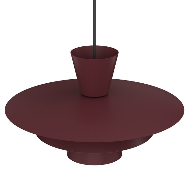 Závesný luster PLATO na lanku 1xE27/15W/230V bordová