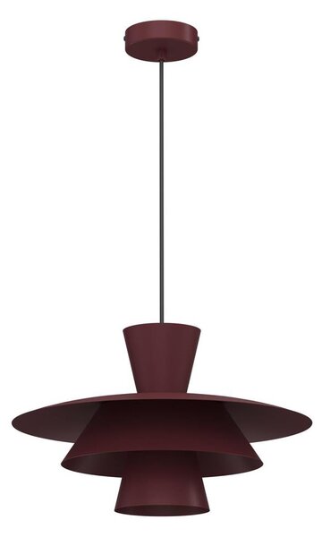 Závesný luster PLATO na lanku 1xE27/15W/230V bordová