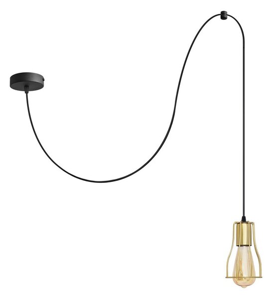 Luster na lanku TUBE LONG 1xE27/15W/230V čierna/zlatá