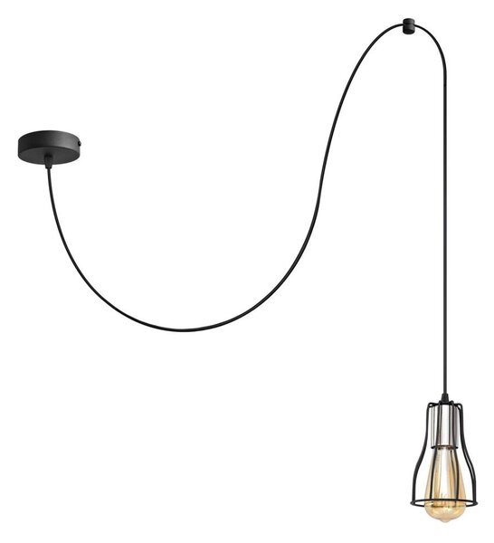Luster na lanku TUBE LONG 1xE27/15W/230V čierna/chróm