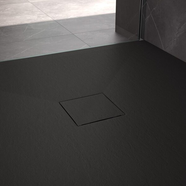 Rea Magnum Black, sprchová vanička 1000×800×25 mm, čierna matná, REA-K3907