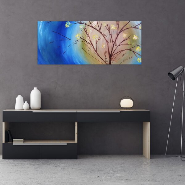 Obraz - Strom zakrývajúci slnko (120x50 cm)
