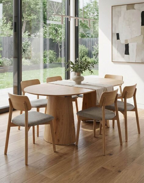 Okrúhly rozkladací stôl Enzo M Plus, 100–180 cm, divoký dub