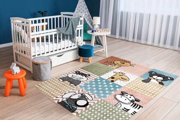 Dywany Łuszczów , Detský kusový koberec Fun Pets multi, 120x170, viacfarebná, detská izba