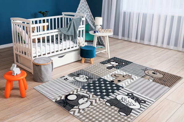 Dywany Łuszczów, Detský kusový koberec Fun Pets grey, 120x170, šedá, detská izba