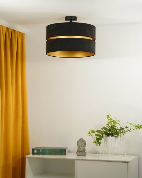 Duolla - Prisadený luster DUO 1xE27/15W/230V pr. 40 cm čierna/zlatá