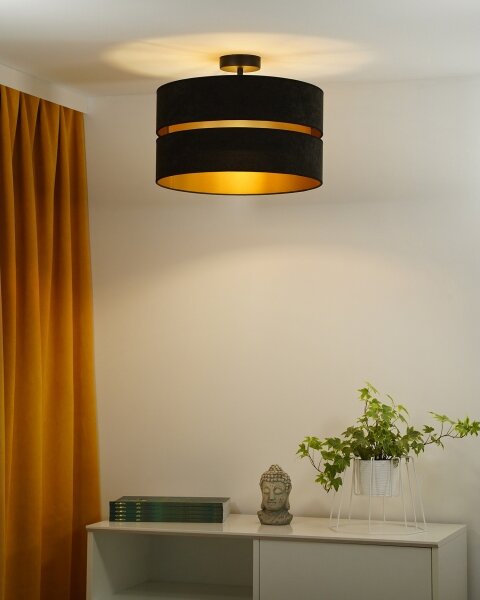 Duolla - Prisadený luster DUO 1xE27/15W/230V pr. 40 cm čierna/zlatá