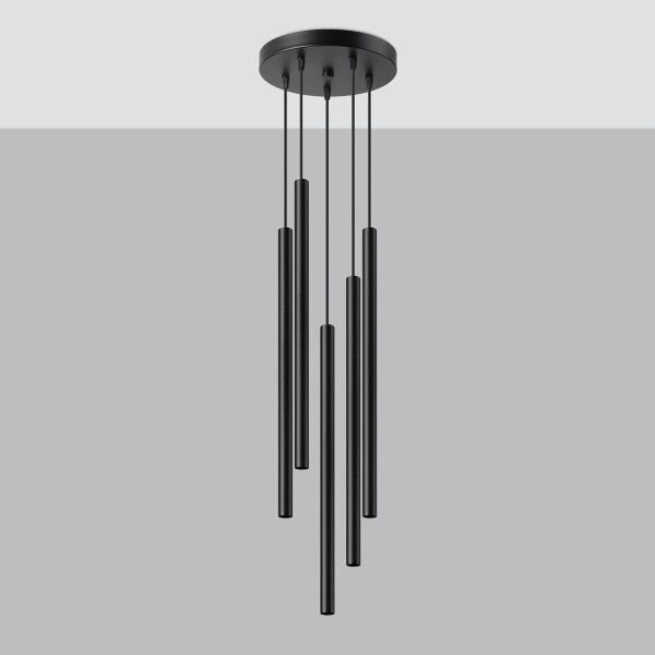 Sollux SL.1176 - Luster na lanku PASTELO 5xG9/8W/230V čierna