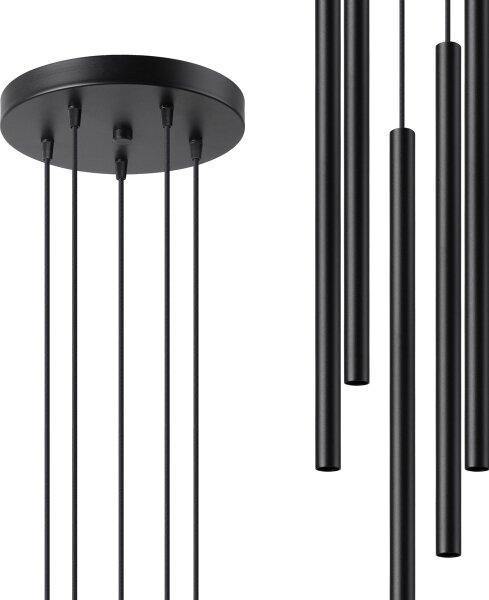 Sollux SL.1176 - Luster na lanku PASTELO 5xG9/8W/230V čierna