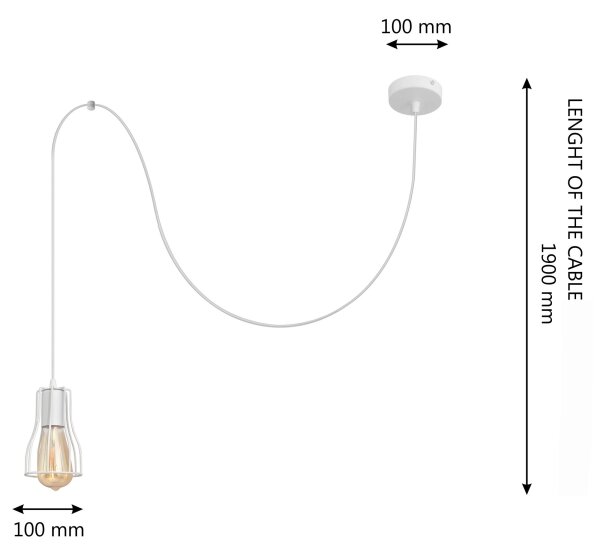 Luster na lanku TUBE 1xE27/15W/230V biela