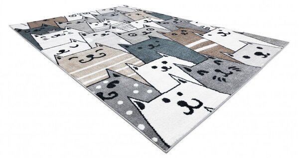 Dywany Łuszczów , Detský kusový koberec Fun Gatti Cats multi, 180x270, šedá, detská izba