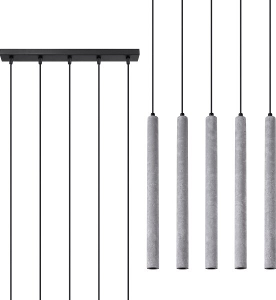 Sollux SL.1274 - Luster na lanku PASTELO 5xG9/8W/230V betón