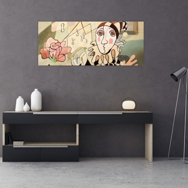 Obraz - Kubizmus - harlequin and rose (120x50 cm)
