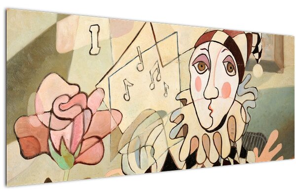 Obraz - Kubizmus - harlequin and rose (120x50 cm)