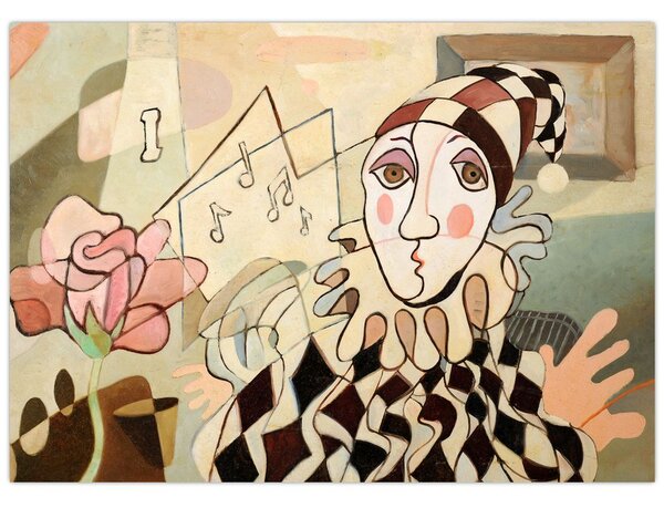 Obraz - Kubizmus - harlequin and rose (70x50 cm)