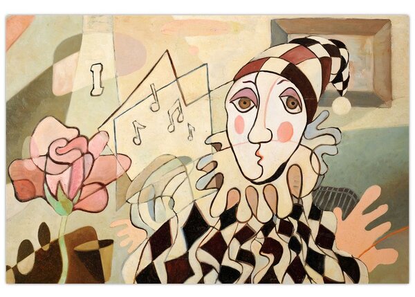 Obraz - Kubizmus - harlequin and rose (90x60 cm)