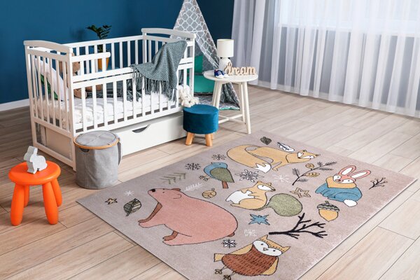Dywany Łuszczów , Detský kusový koberec Fun Forester beige, 120x170, viacfarebná, detská izba