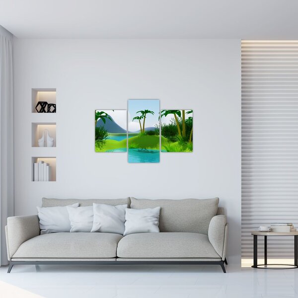 Obraz - Jazerá v jungli (90x60 cm)