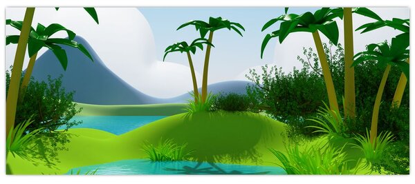 Obraz - Jazerá v jungli (120x50 cm)