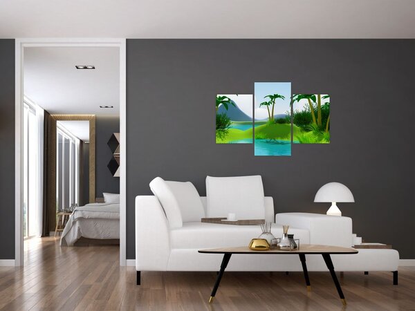 Obraz - Jazerá v jungli (90x60 cm)