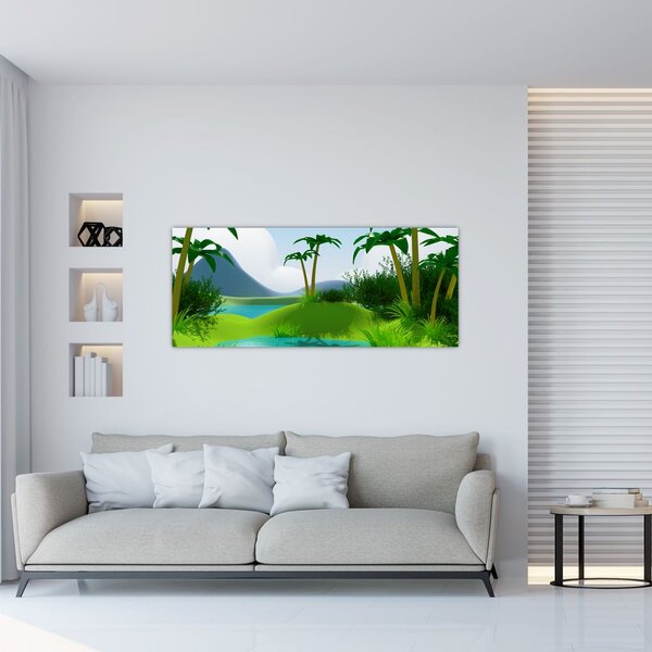 Obraz - Jazerá v jungli (120x50 cm)