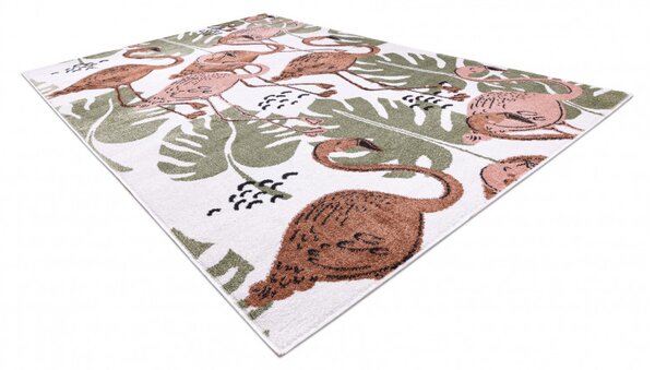 Dywany Łuszczów , Detský kusový koberec Fun Flami Flamingos cream, 80x150, viacfarebná, detská izba