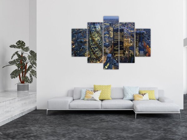 Obraz - Večerná panoráma Londýna (150x105 cm)