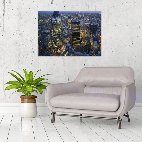 Obraz - Večerná panoráma Londýna (70x50 cm)