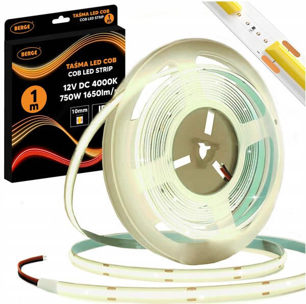 LED pásik COB Neon 12V - 528D - 15W/m - IP20 - 1650lm - 1m - neutrálna farba BERGE