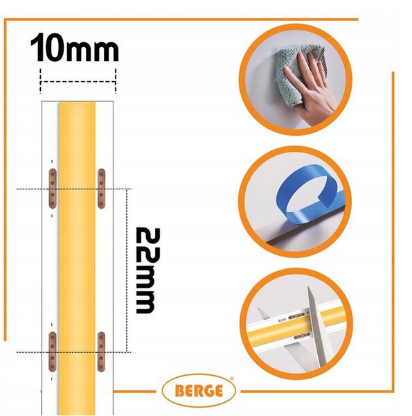 BERGE LED pásik COB Neon 12V - 528D - 15W/m - IP20 - 1650lm - 5m - studená farba