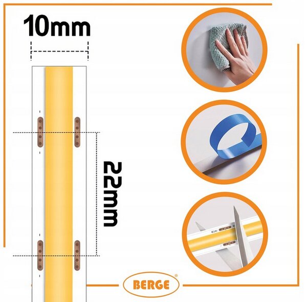BERGE LED pásik COB Neon 12V - 528D - 15W/m - IP20 - 1650lm - 1m - teplá farba