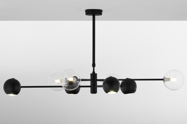 Jupiter 1996 - Luster na tyči MOKA 4xGU10/10W/230V + 4xG9/10W/230V čierna/číra