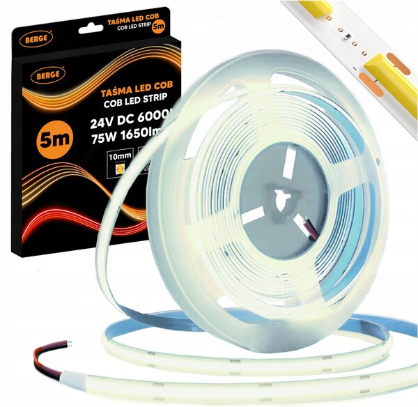 BERGE LED pásik COB Neon 24V - 528D - 15W/m - IP20 - 1650lm - 5m - studená farba