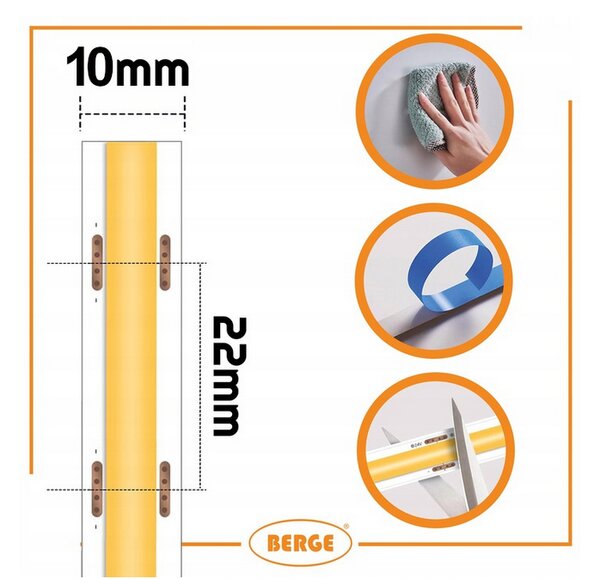 BERGE LED pásik COB Neon 24V - 528D - 15W/m - IP20 - 50m - 1650lm - teplá farba
