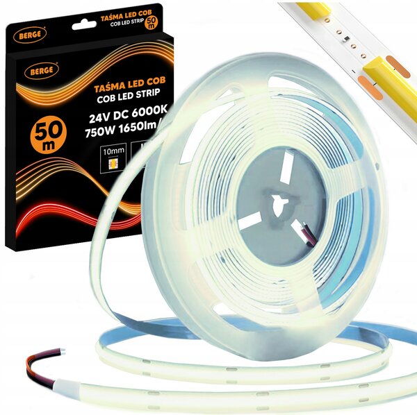 BERGE LED pásik COB Neon 24V - 528D - 15W/m - IP20 - 1650lm - 50m - studená farba