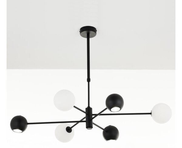 Jupiter 1997 - Luster na tyči MOKA 3xGU10/10W/230V + 3xG9/10W/230V čierna/biela