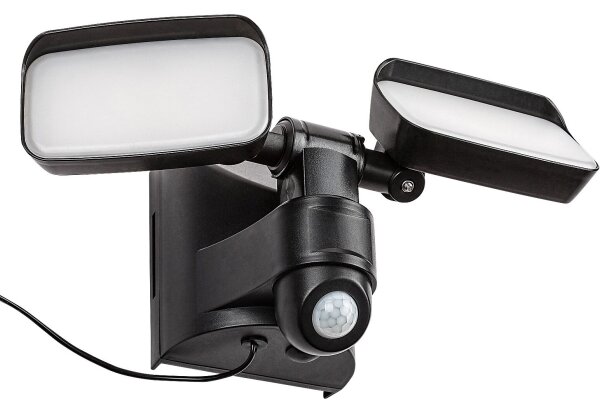 Rabalux 77091 - LED solárne nástenné svietidlo LESZNO 2xLED/5W/3,7V IP54 čierne