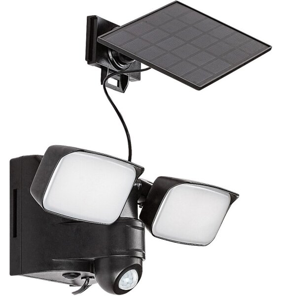 Rabalux 77091 - LED solárne nástenné svietidlo LESZNO 2xLED/5W/3,7V IP54 čierne