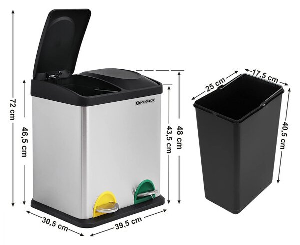 Recyklačný odpadkový kôš LTB30L