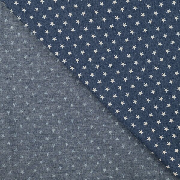 Metráž Šatovka Chambray - Denim hviezdy